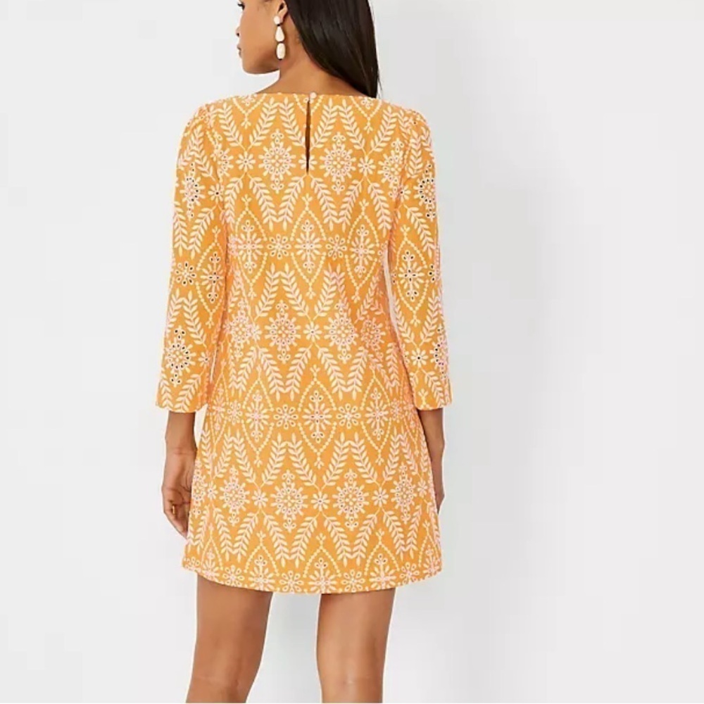 New ▶️ Loft ◀️ Floral Eyelet Shift Dress. MP - Picture 2 of 15